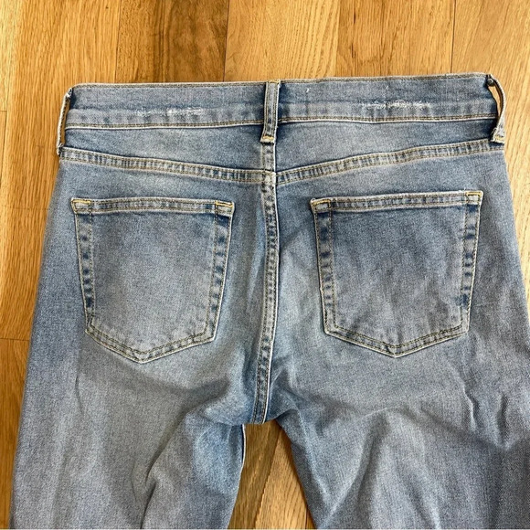 Anthro Pilcro and the Letterpress Floral Lace Up Raw Hem Slim Straight Jeans 30 - Picture 10 of 15